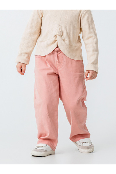Mtcbaby Bol Paça Gabardin Pantolon 3-6 Yaş Pembe