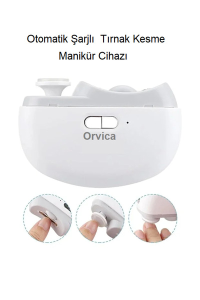 ORVİCA Otomatik Şarjlı Elektrikli Tırnak Kesme ve Manikür Cihazı | Tırnak Mak...