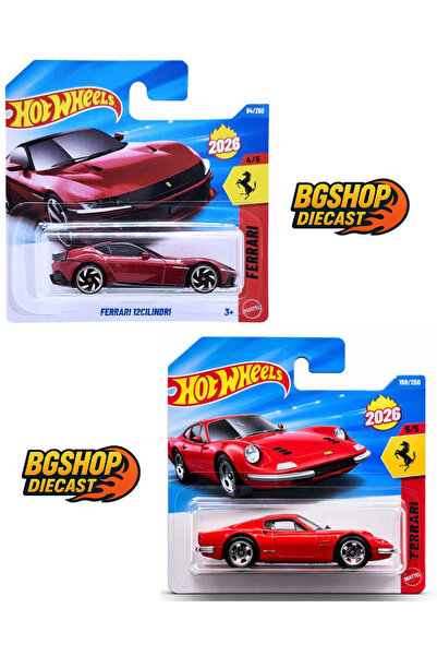 HOT WHEELS Ferrari Dino 206 GT - FERRARI 12Cilindri (Koleksiyonluk Nadir Mode...