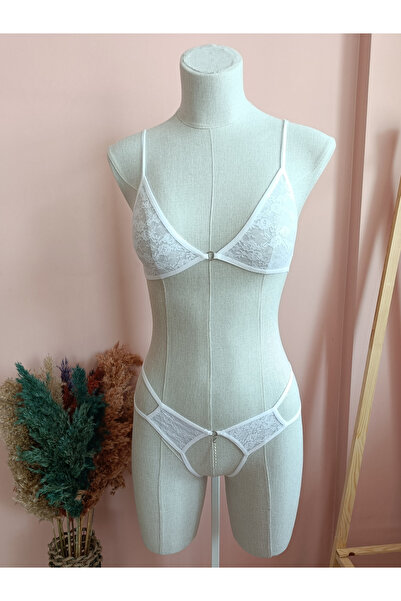 ZENA UNDERWEAR Yolanda Özel Bölgesi Açık Sıra Taş Detaylı Dantelli Kadın Süty...