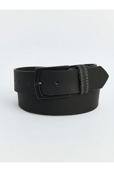 LC Waikiki Black Leather Look Men's Belt