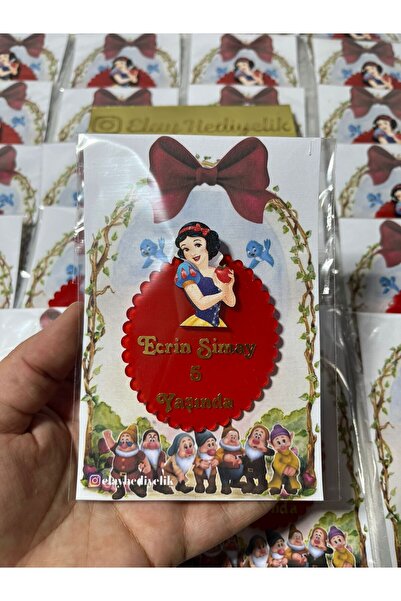 ELAY HEDİYELİK Kişiye Özel 20 Adet Pamuk Prenses Figürlü Magnet Doğumgünü