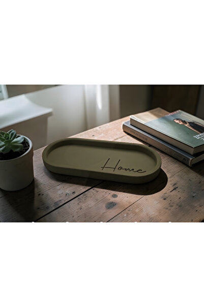 Tasarım Dekoratif Home Yazılı Organizer Tabak - Modern Takı Düzenleyici ve An...