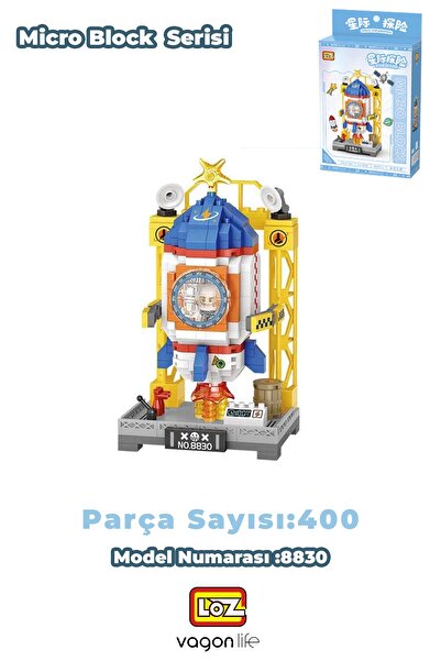 Vagonlife Loz Micro Block Serisi Uzay Aracı Figürü 400 Parça Dekoratif Oyunca...