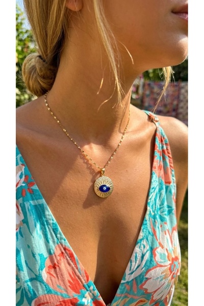 İNN JEWELLERY Çelik Kolye Kararmaz Antialerjik Göz Figürlü (2 YIL İTHALATÇI G...