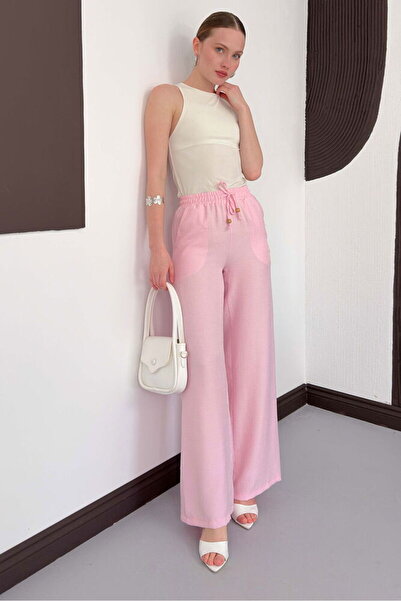 Lady Pixie Λινό παντελόνι με δέσιμο