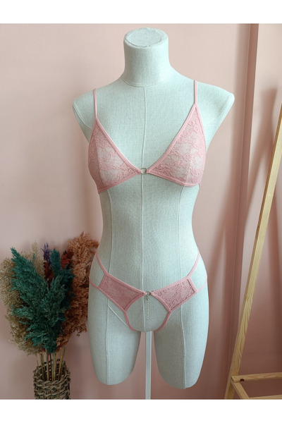 ZENA UNDERWEAR Yolanda Özel Bölgesi Açık Sıra Taş Detaylı Dantelli Kadın Süty...