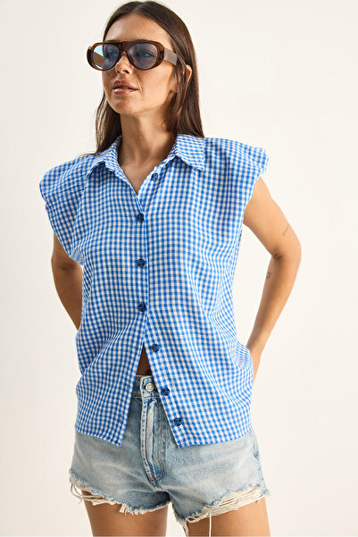 Bianco Lucci Γυναικείο 100% βαμβακερό καλοκαιρινό πουκάμισο με σχέδιο ποτικάρ...