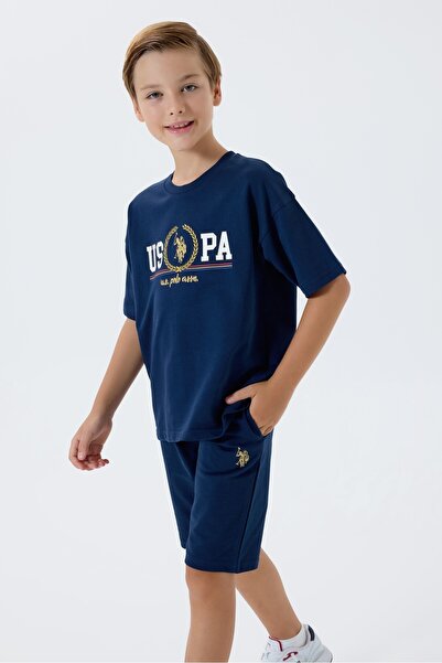 U.S. Polo Assn. Момчешки костюм тип бермуди, 100% памук