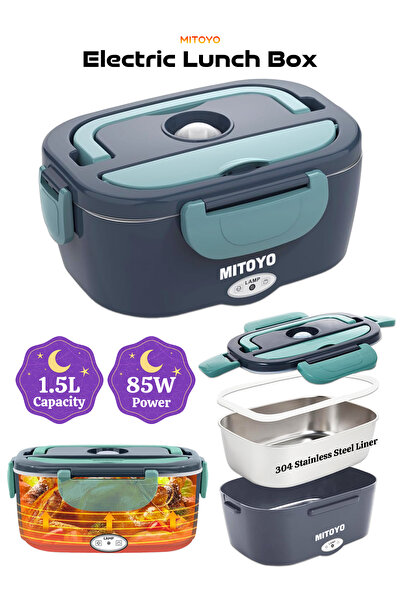 MITOYO 80W Electric Lunch Box - 304 Stainless Steel Liner - Leakproof Heating...