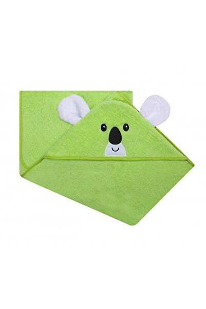 DuetBaby Hooded bath towel with ears made of Cotton 80x80 cm Green Koala