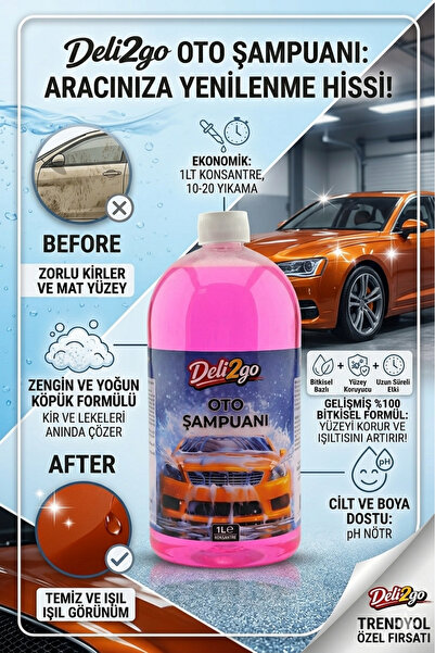 deli2go Oto Şampuanı Konsantre 1 LT