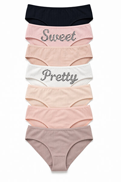 Nicoletta Κοριτσίστικα εσώρουχα 7 τεμαχίων, βαμβακερά, λύκρα, καμιζόλα, ριμπ