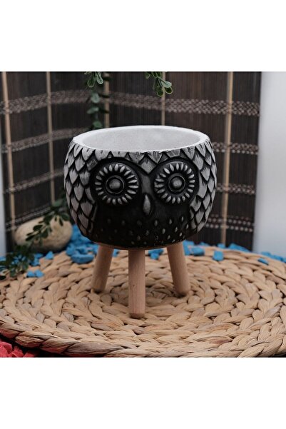 ADAA BAYKUŞ MOTİFLİ DEKORATİF BETON SAKSI