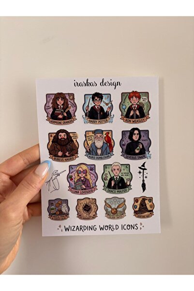 Harry Potter Wizarding World Fanart Sticker Seti | 2 Adet - A5 Boy | Laptop, Kitap, Journal, Hediye