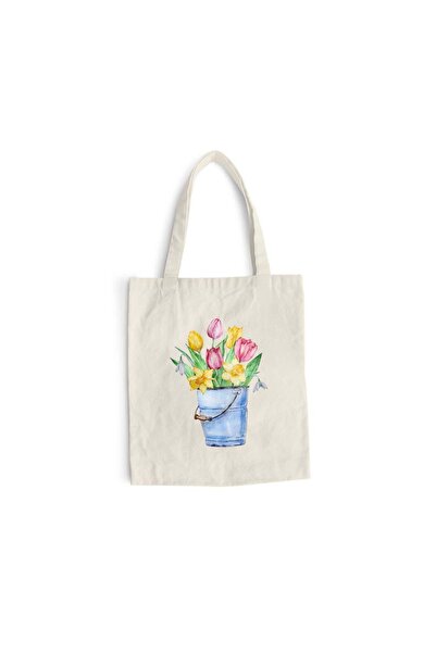 Intelli Sacosa bumbac pentru cumparaturi cu manere lungi, Flowers Collection,...