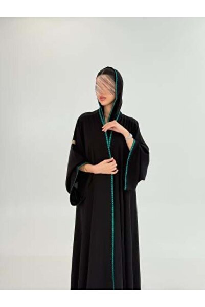 aljmal alraqi abaya عباية سلطانه بقماش انترنت كويتي بتطريز ناعم تركواز
