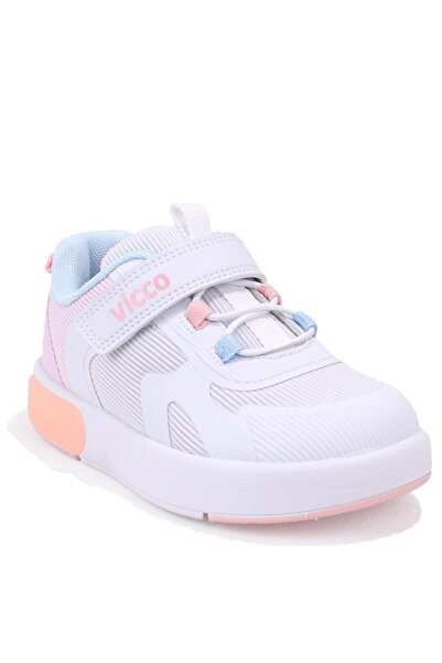 Vicco Babil 346P26Y130 White Pink Orthopedic Daily Lighted Girls' Sports Shoes