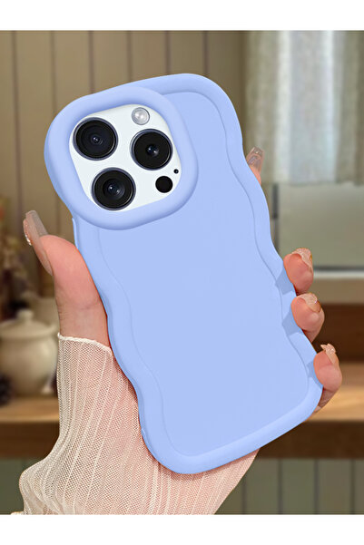 Hontinga iPhone 12 Pro Uyumlu Darbeye Dayanıklı Basit Mavi Silikon Telefon Kı...