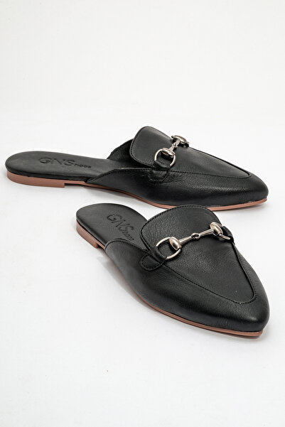 GNS Shoes Γυναικείες παντόφλες VALERIA από γνήσιο δέρμα με μαύρη δερμάτινη αγ...