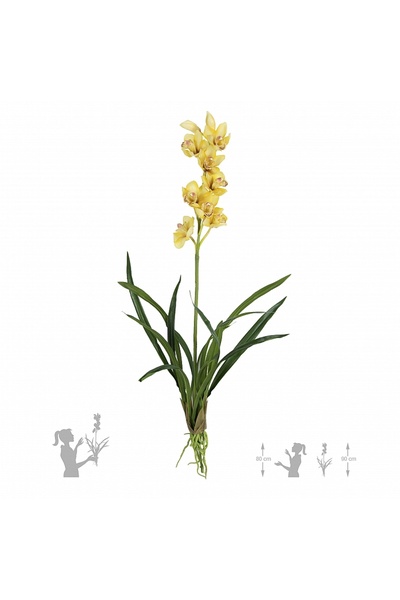 Roberto Rossi Orhidee artificiala Cymbidium galben H90 cm