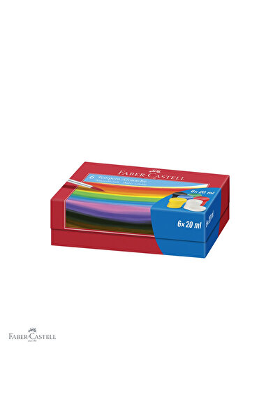 Faber Castell Set of 6 Faber-Castell gouache paints, 20 ml, vibrant opaque co...