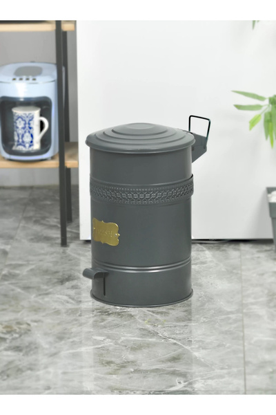 Empressco Siyah 16 Litre Metal Pedallı Yanmaz Çöp Kovası İç Poşetli, Dayanıkl...