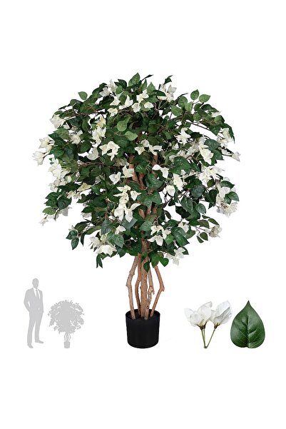 Roberto Rossi Copac artificial H120cm bougainvilea cu flori albe
