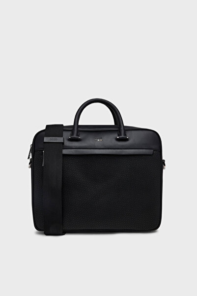 BOSS Logoed Briefcase with Adjustable and Detachable Strap Men's Bag 50563058...