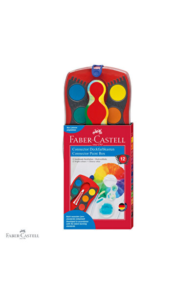 Faber Castell Set de acuarele Faber-Castell Connector, 12 culori vii, cu reci...