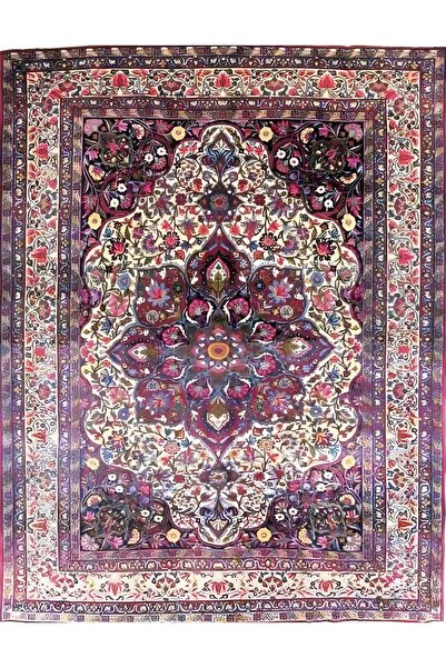 Gergef House Mor Serisi Desenli Dijital Baskı Keçe Tabanlı Modern Dekoratif Halı