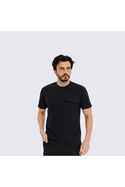 trender Modelli Pocketed O-Neck Black Men's T-Shirt 2351-1