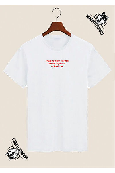 MarkaTurko Witty Quotes Special Design Printed White T-Shirt