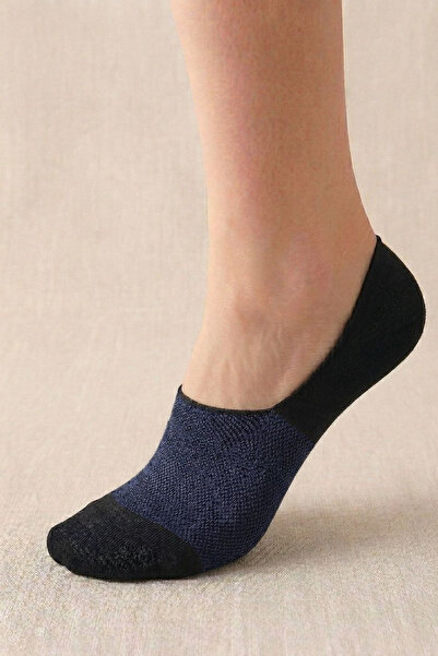 LYKOS 1 ζευγάρι ανδρικές βαμβακερές κάλτσες μπαλαρίνας σε μαύρο - ναυτικό μπλ...