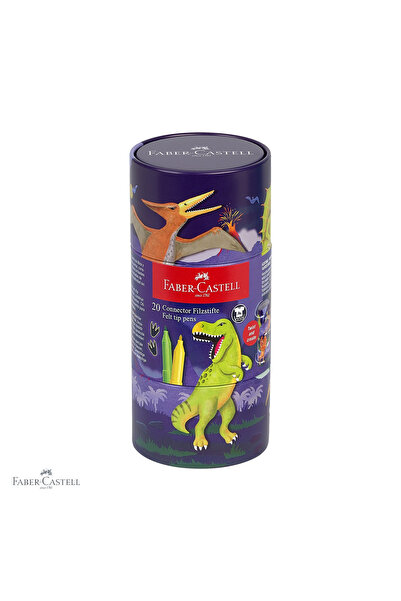 Faber Castell Set de 20 markere Faber-Castell Connector, ediție dinozauri, ca...