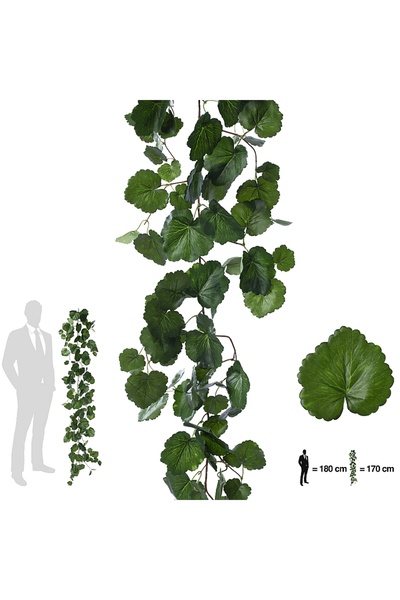 Roberto Rossi Ghirlanda artificiala muscata 170cm. 128 frunze. verde inchis/d...
