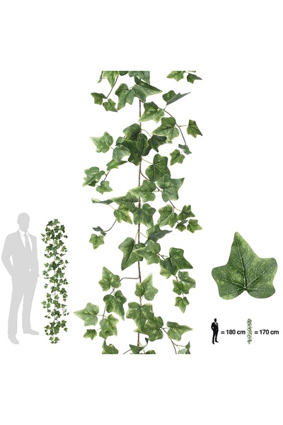 Roberto Rossi Iedera artificiala H170cm cu 110 frunze verde cu crem
