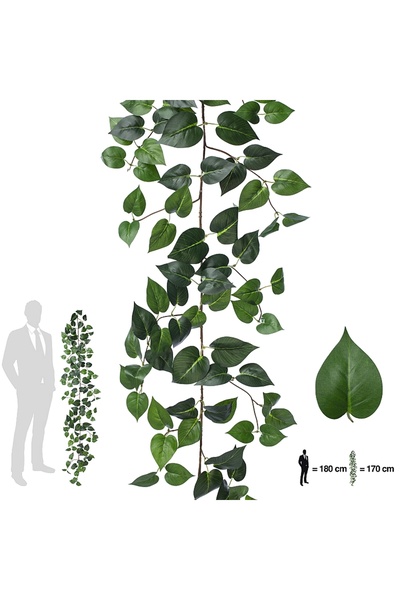 Roberto Rossi Ghirlanda artificiala pothos 170cm. 138 frunze. verde