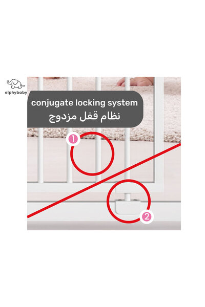 elphybaby Child Safety Gate Automatic Closing Extra Wide Baby Gate 81X76Cm