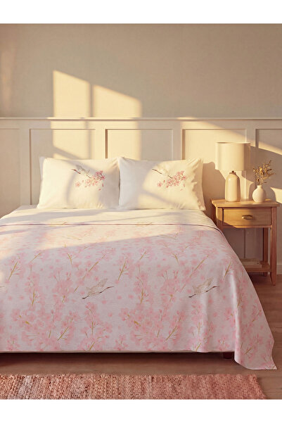 LC Waikiki Βαμβακερό διπλό πικέ με σχέδια πουλιών και λουλουδιών, 100% βαμβάκι