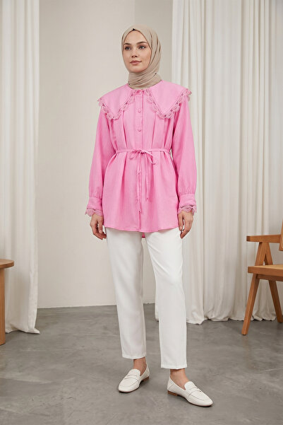 MODAQU Βρεφικό Τουνίκ με Κυματιστό Γιακά - Ροζ