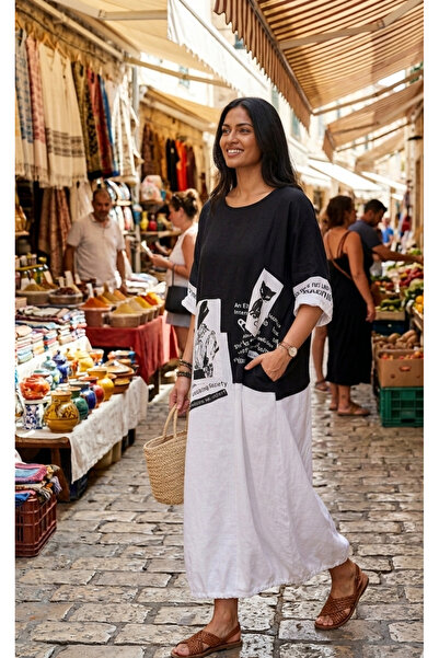 MAXLEVEL MODA ΜΑΚΡΥ ΛΙΝΟ ΦΟΡΕΜΑ ΜΕ ΦΟΥΣΤΑ ΚΑΙ ΜΑΝΙΚΙΑ ΜΕ ΛΕΠΤΟΜΕΡΕΙΕΣ ΑΠΟ ΚΟΡ...