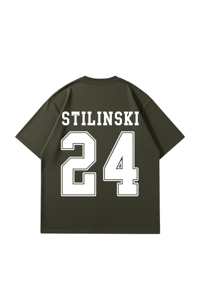 Sekizbiraltı Μπλουζάκι Stilinski με στάμπα Oversize Unisex Χακί