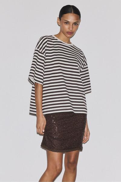 Stradivarius Pullu midi etek