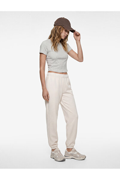 Koton Κοντομάνικο αθλητικό μπλουζάκι με λαιμόκοψη ποδηλατικού τύπου, στενή εφ...