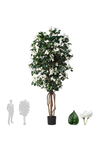 Roberto Rossi Copac artificial H180cm Bougainvilea cu flori albe