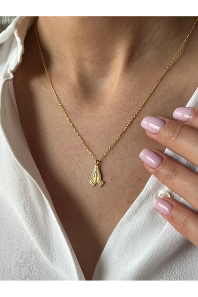 N!da Jewelry 925 Ayar Gümüş Dua Eden Eller Kolye