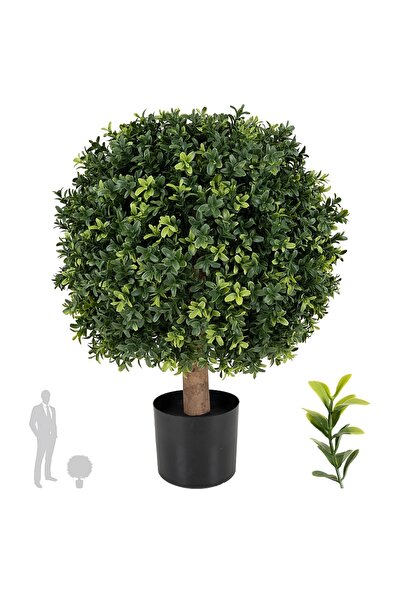 Roberto Rossi Buxus artificial H60cm, coroana rotunda D45cm cu protectie UV