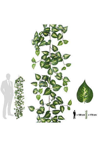 Roberto Rossi Ghirlanda artificiala pothos 170cm. 138 frunze. verde/galben in...
