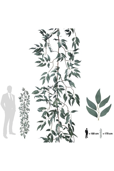 Roberto Rossi Ghirlanda artificiala salcie 170cm. 425 frunze. verde deschis